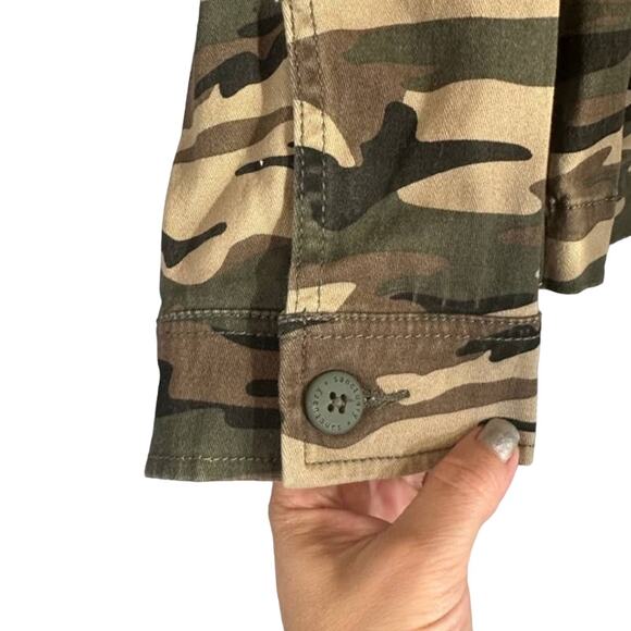 Sanctuary Green Army Camouflage Military Cotton Blend Shacket Women Sz L - Picture 3 of 8